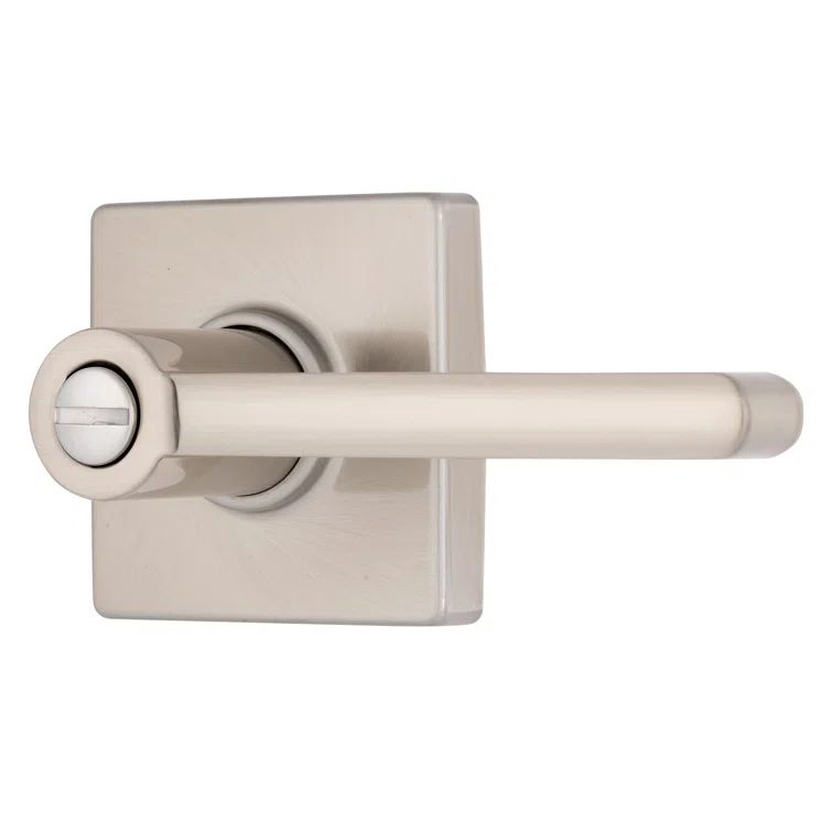 Satin Nickel Modern Privacy Lever Handle for Interior Doors