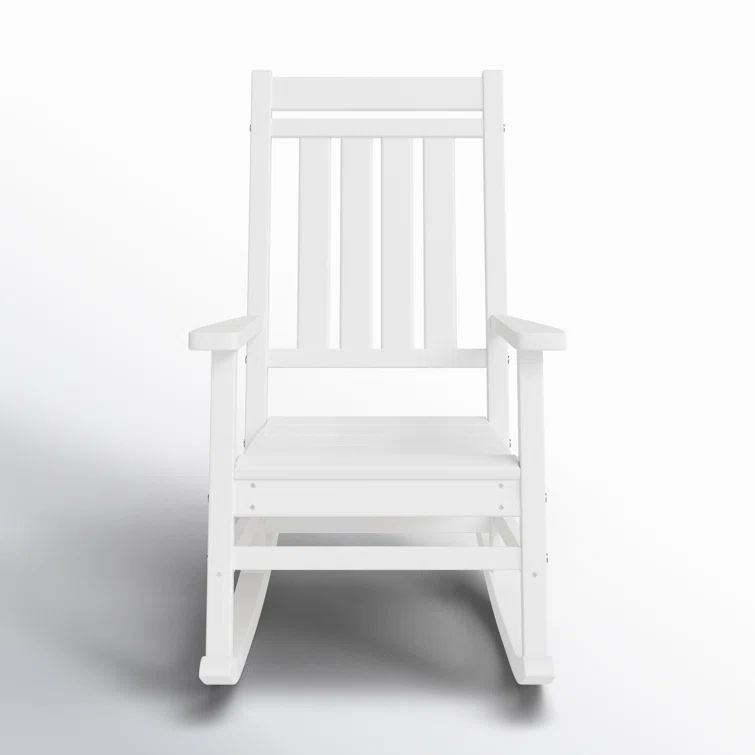 White Polywood Estate Rocking Chair with Arms