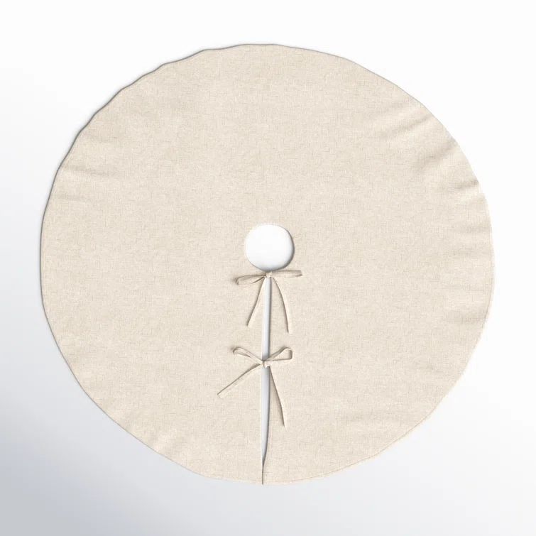 Natural Linen Blend Circular Tree Skirt, 56"