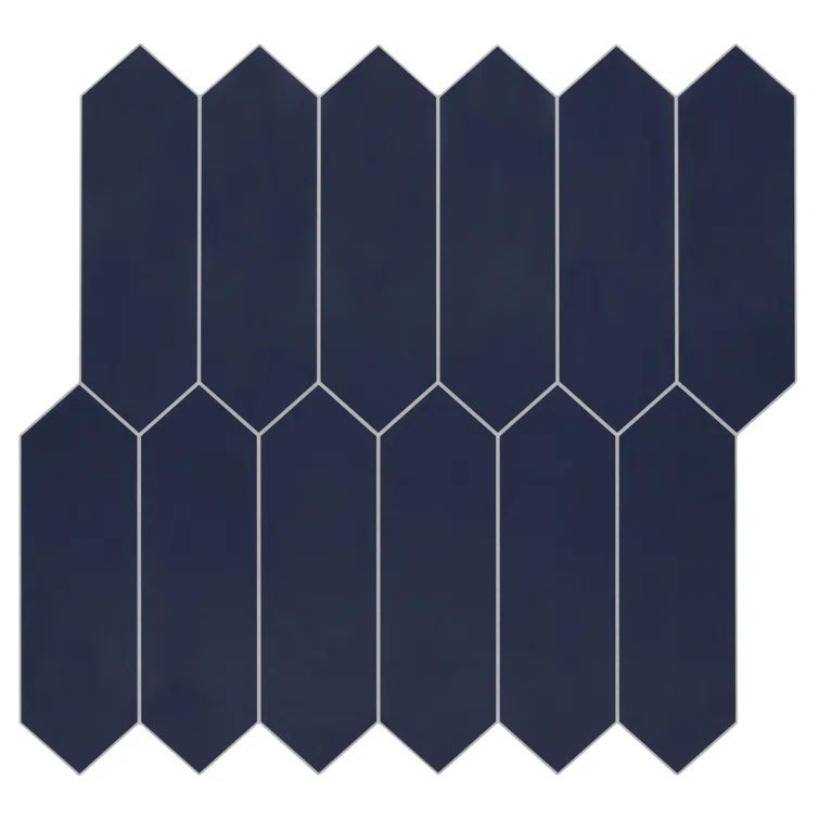 Navy Blue Hexagonal Peel and Stick Mosaic Tile Sheet