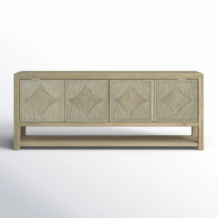 Anders Coastal Cool Wood Media Console with Reeded Facade