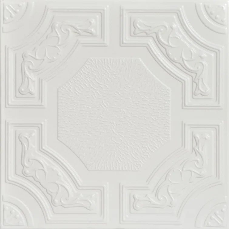 Ultra Pure White Faux Tin Glue-Up Ceiling Tile