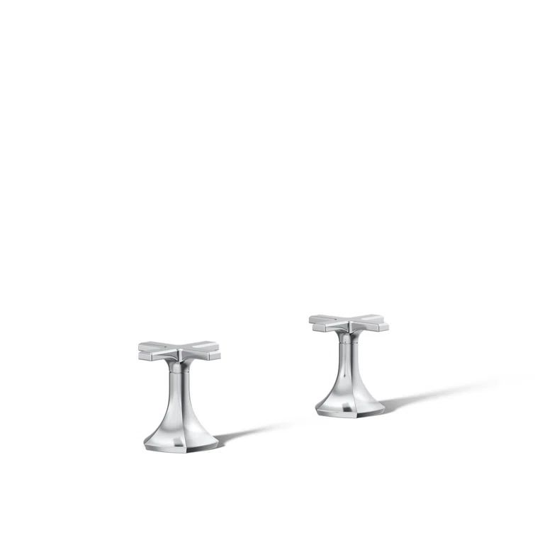 Elegant Occasion Cross Bathroom Faucet Handles in Polished Chrome