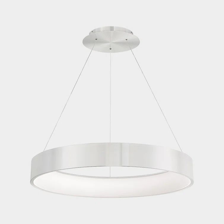 Corso 32" Brushed Aluminum LED Drum Pendant Light