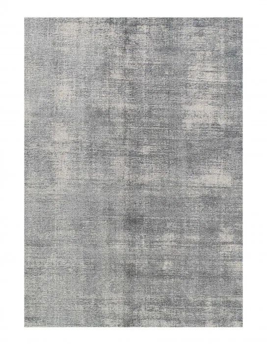 Lustrous Gray 9' x 12' Hand Loomed Wool-Viscose Blend Area Rug