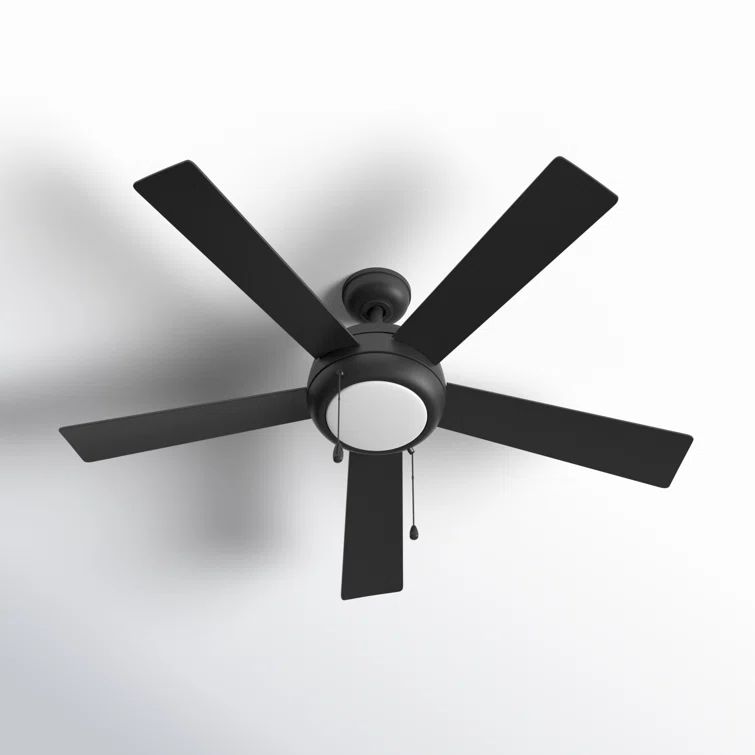 Matte Black 52'' LED Ceiling Fan with Reversible Wood Blades