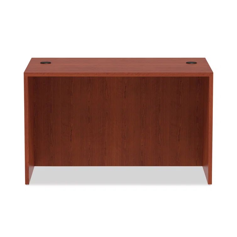 Valencia Medium Cherry Wood Desk Shell with Filing Cabinet, 47.25"