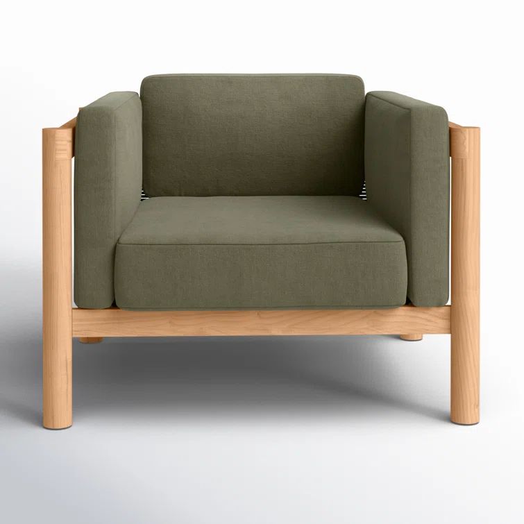 Heritage Leaf Teak Outdoor Lounge Chair with Cushions