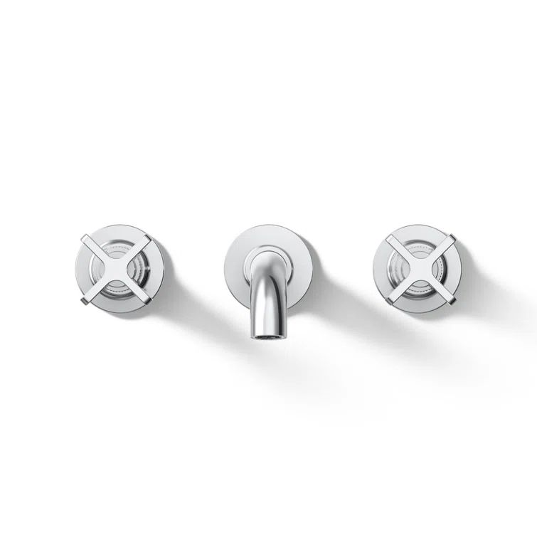 Polished Chrome Wall-Mount Bathroom Sink Faucet