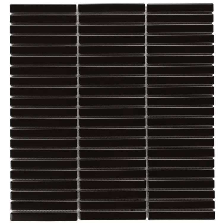 Matte Black Porcelain Mosaic Tile for Indoor/Outdoor Use
