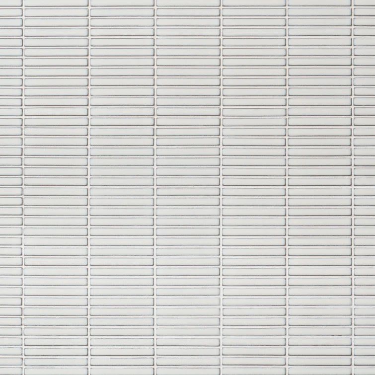 Snow White Glossy Porcelain Stacked Mosaic Tile 11.19 x 11.9 Inch