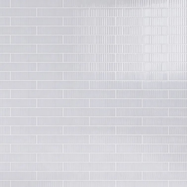 Nova White Glossy Ceramic Subway Wall Tile, 2x12