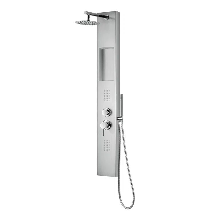 AquaNiche 59" Stainless Steel Shower Panel System with Handshower