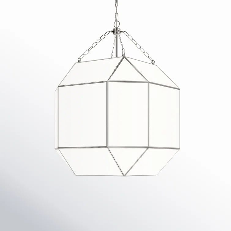 Clark 23'' Contemporary Brushed Nickel Glass Pendant Light