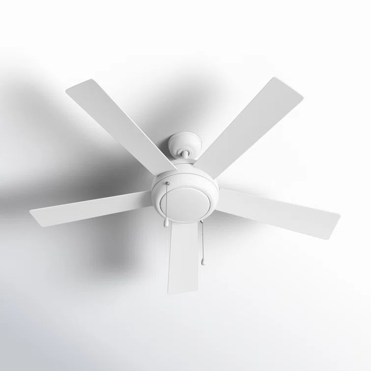 Chalk White 52'' Ceiling Fan with LED Light and Reversible Blades
