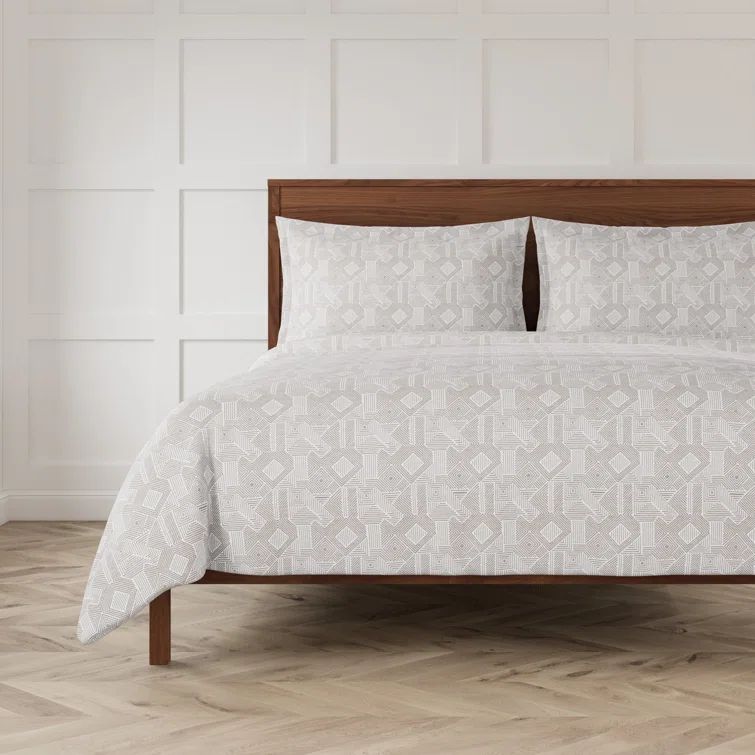 King Ash Cotton Duvet Cover Set with Shams