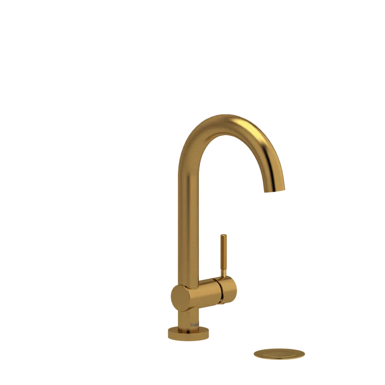 Elegante Transitional Single Handle Brushed Gold Lavatory Faucet