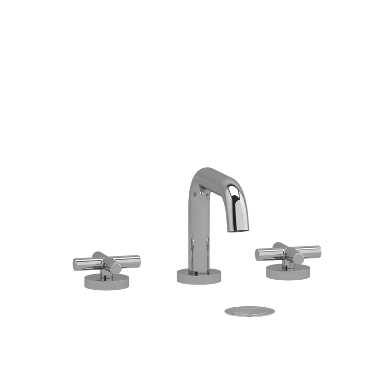 Polished Nickel Widespread Lavatory Faucet with Cross Handles