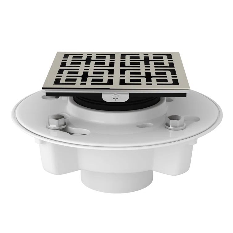 Classic Polished Nickel 5" PVC Drain Kit with Weave Cover