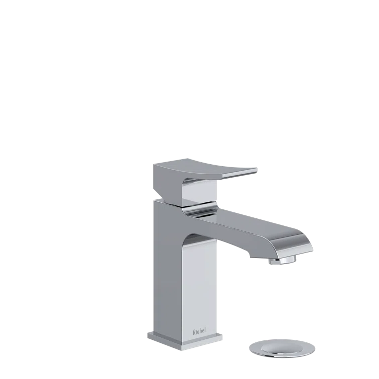 Chrome Single Hole Modern Bathroom Faucet with Drain Assembly