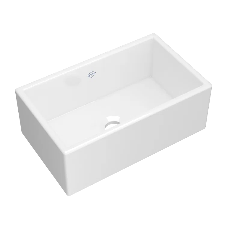 White Fireclay 30" Single Bowl Farmhouse Kitchen Sink