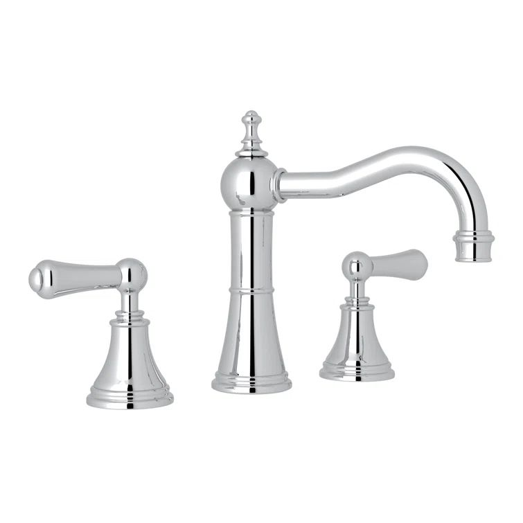 Elegant Polished Nickel Widespread Bathroom Faucet with Brass Accents