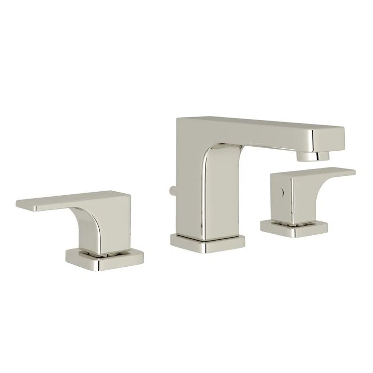 Contemporary European Polished Nickel Widespread Faucet