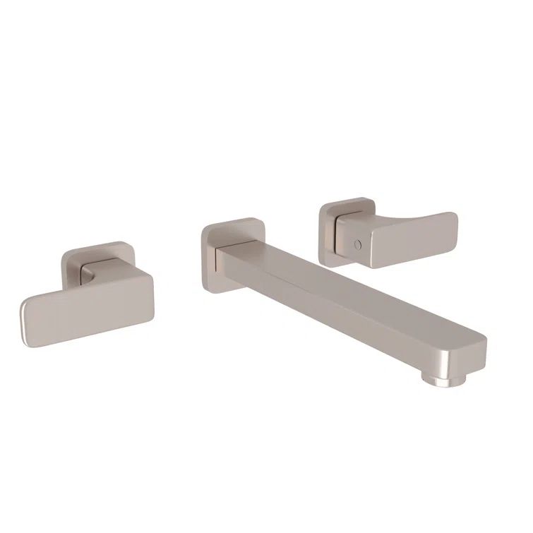 Elegant Milanese Cubist Polished Nickel Wall-Mounted Faucet