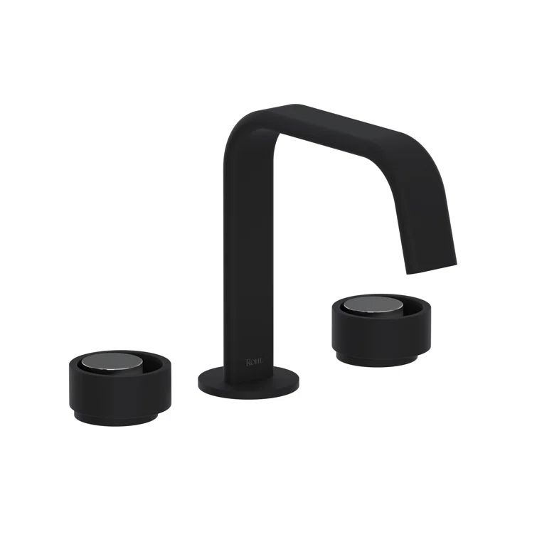 Eclissi 6.5" Spout Reach Matte Black & Satin Nickel Wall-Mounted Faucet