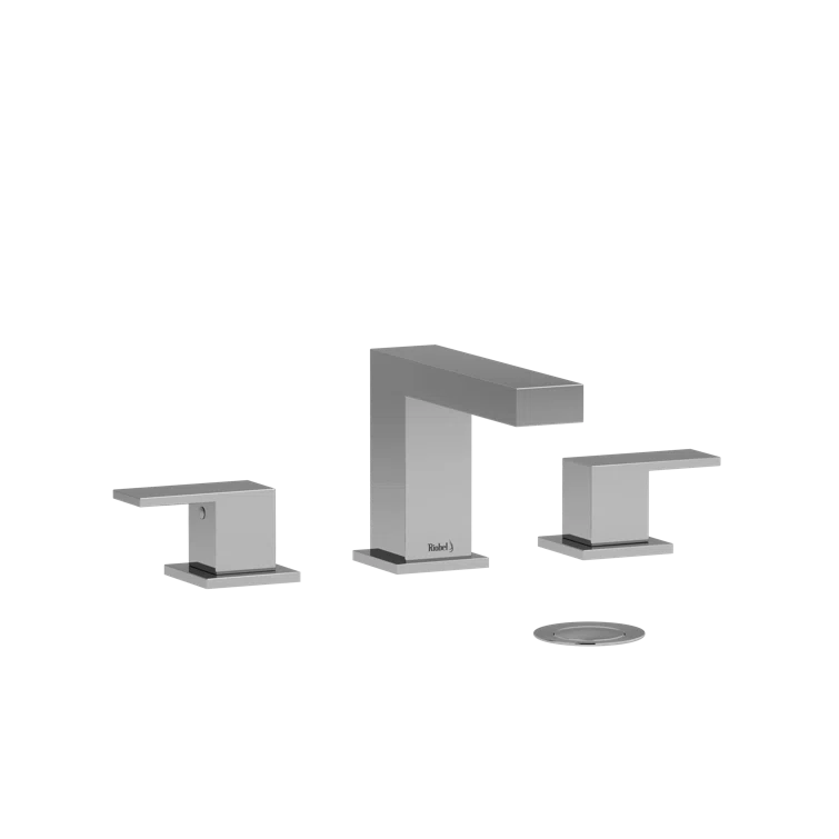 Kubik Modern Chrome Widespread Bathroom Faucet with Dual Lever Handles