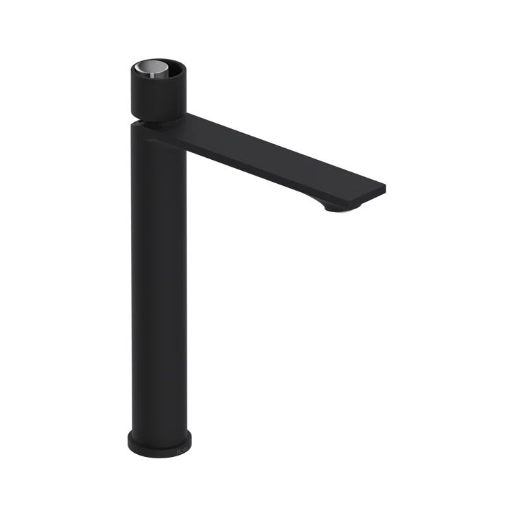 Eclissi Modern Matte Black & Polished Chrome Brass Bathroom Faucet