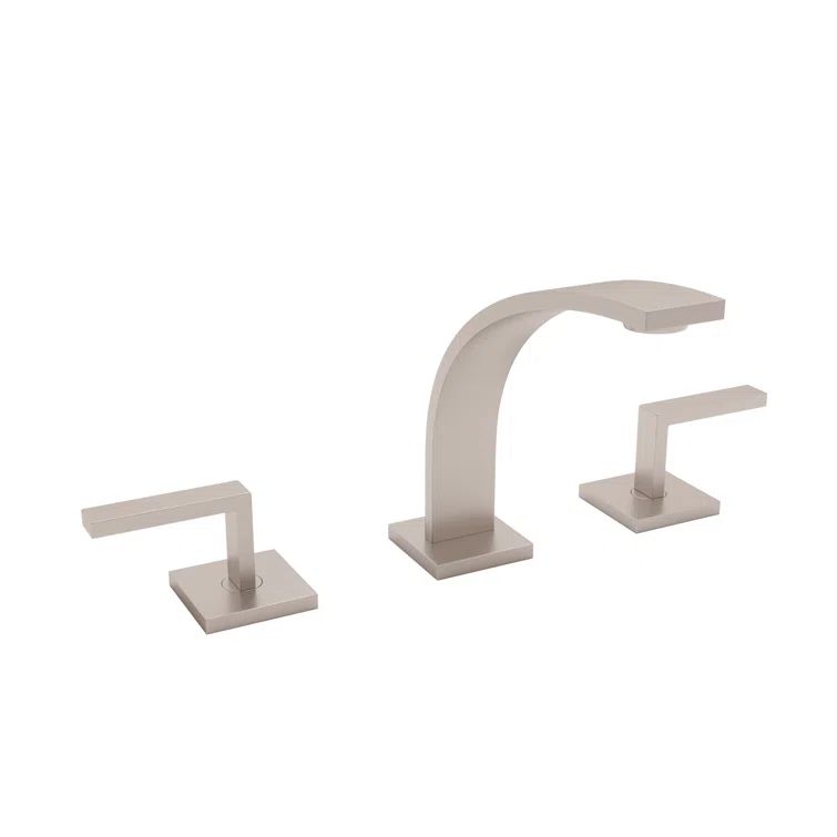 Satin Nickel Widespread Bathroom Faucet with Drain Assembly