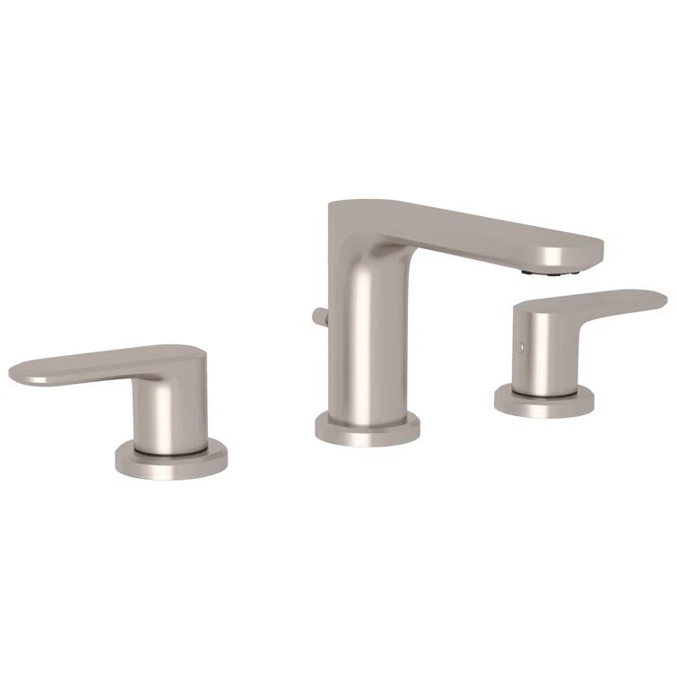 Meda Polished Nickel 11 3/4" Modern Widespread Lavatory Faucet
