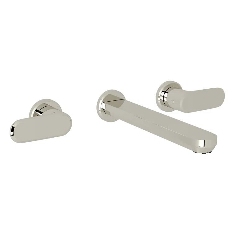 Classic Meda 8" Polished Nickel Wall Mounted Lavatory Faucet