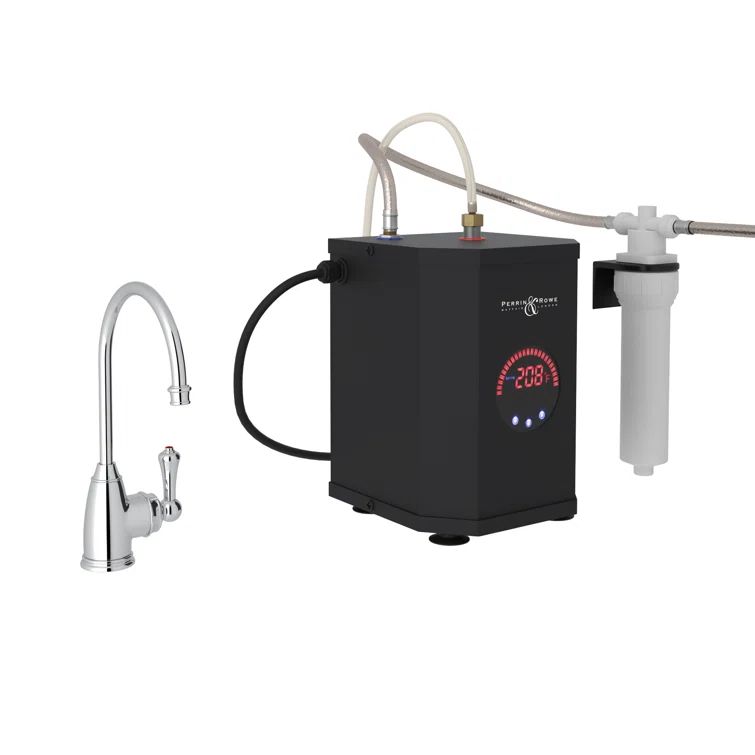 Classic Georgian 10" Polished Nickel Kitchen Faucet with Filter