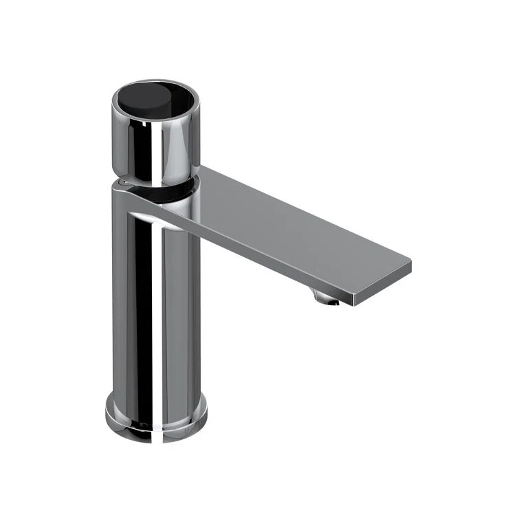 Eclissi Modern 6 7/8" Chrome and Matte Black Deck Mounted Bathroom Faucet