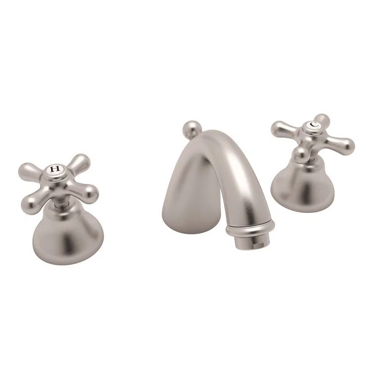 Classic Elegance 8" Polished Nickel Widespread Brass Faucet