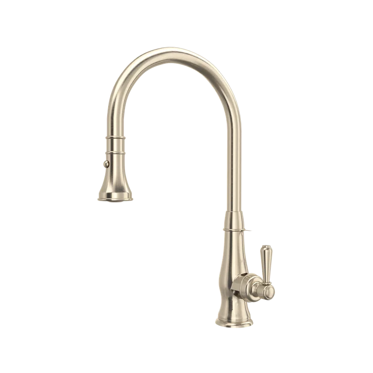 Polished Nickel Traditional Kitchen Faucet with Pull-out Spray