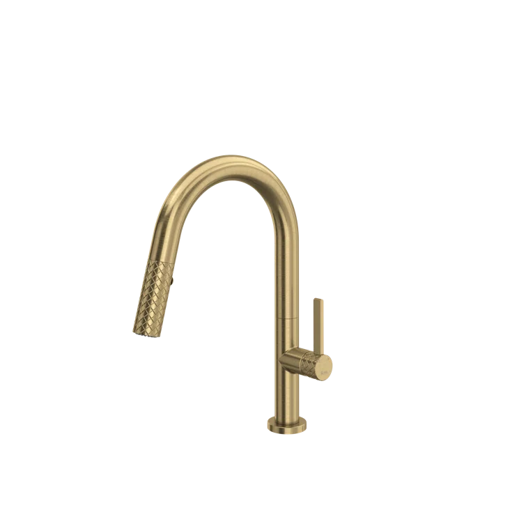 Polished Nickel Transitional Bar Faucet with Pull-out Spray