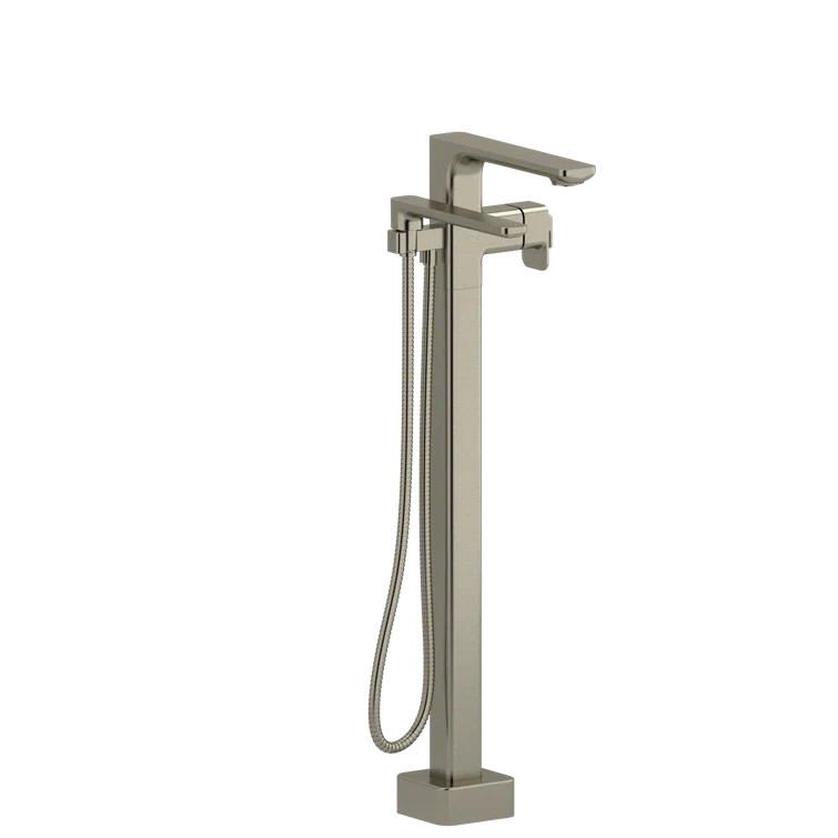 Equinox Modern Nickel Tone Floor Mount Tub Filler