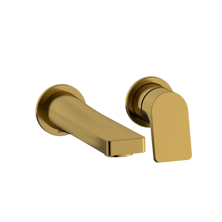 Brushed Gold Wall Mounted Brass Lavatory Faucet