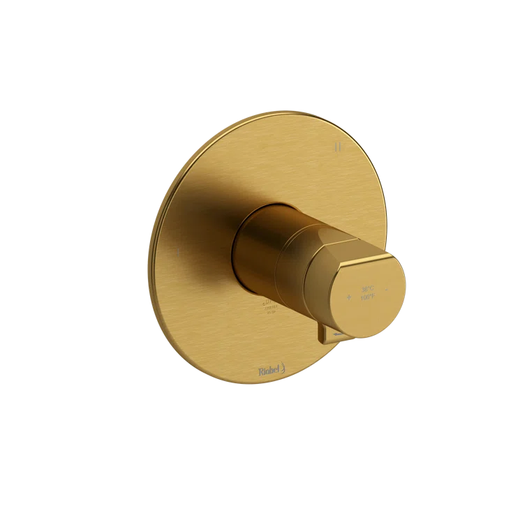 Elegant Parabola Polished Nickel Shower Knob with Brushed Finish