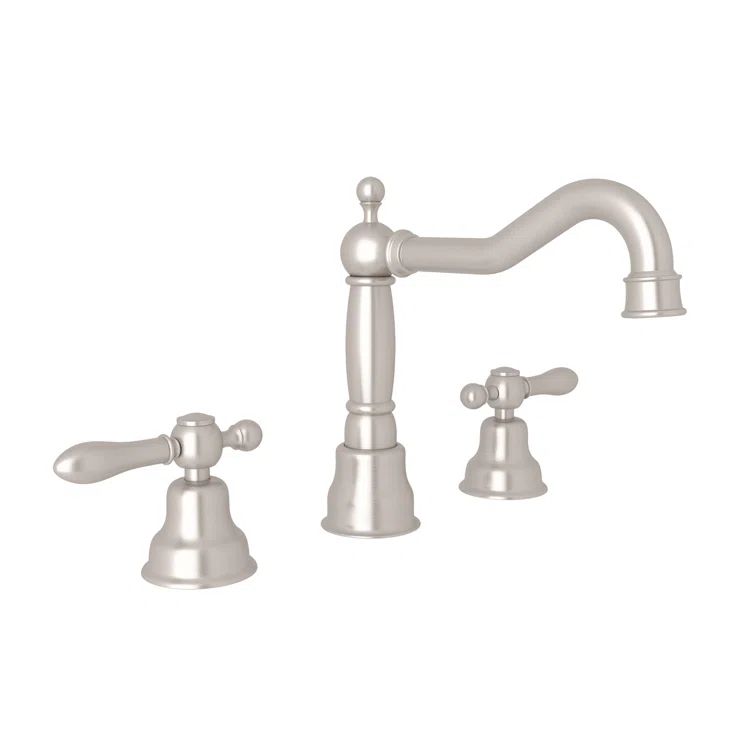 Elegant Polished Nickel Widespread Bathroom Faucet with Porcelain Handles