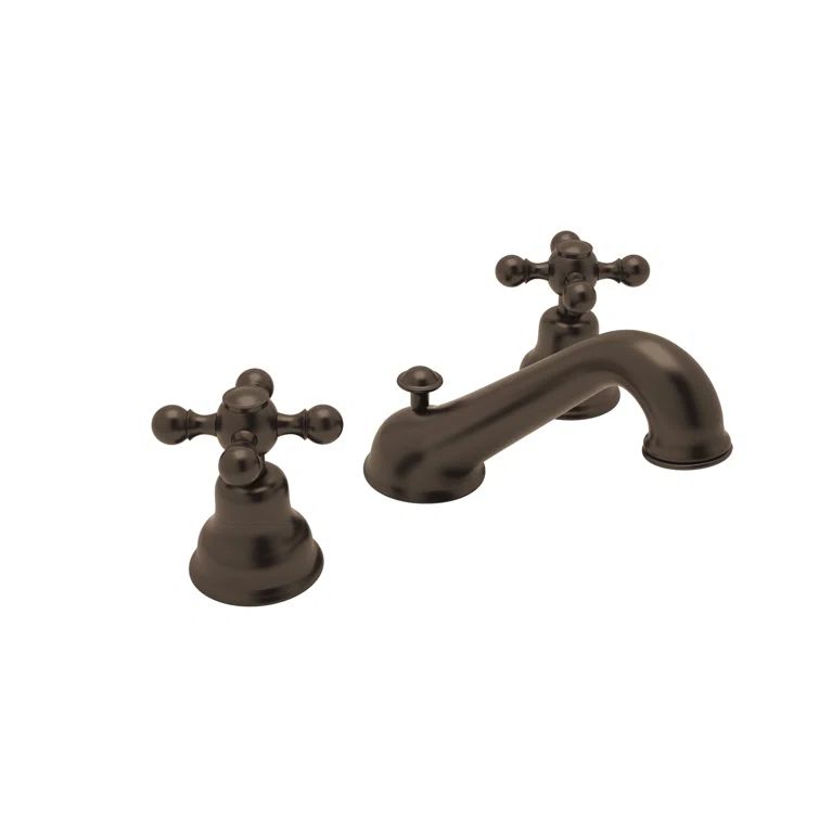 Polished Nickel Brass Widespread Lavatory Faucet with Porcelain Handles