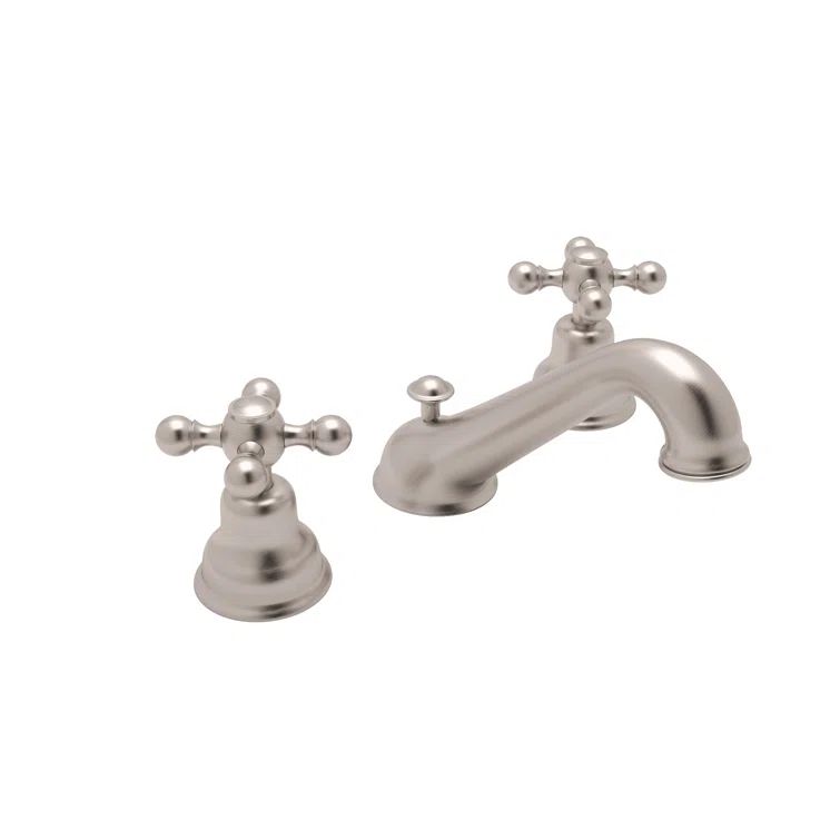 Elegant Polished Nickel 3-Hole Widespread Faucet with Porcelain Handles