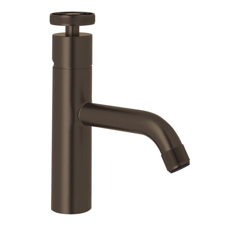 Tuscan Brass Single Hole Bathroom Faucet with Wheel Handle