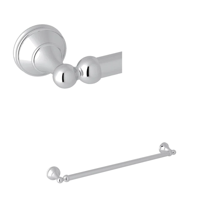 Polished Nickel Traditional Wall Mounted Single Towel Bar