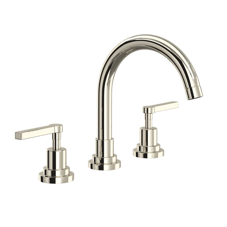 Polished Nickel Brass Widespread Bathroom Faucet with Crystal Handles