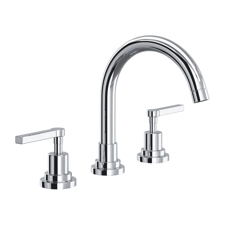Lombardia Polished Nickel 8" Widespread Bathroom Faucet with Crystal Handles