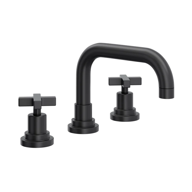 Milan Inspired Polished Nickel 8" Widespread Modern Bathroom Faucet